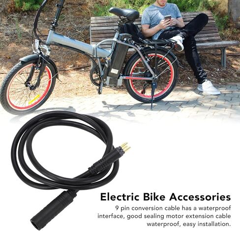 كابل تمديد الدراجة الإلكترونية، كابل تحويل 9 دبوس مقاوم للماء لمحرك الدراجة الكهربائية ملحقات محول الكابل 35.4 بوصة in Kuwait