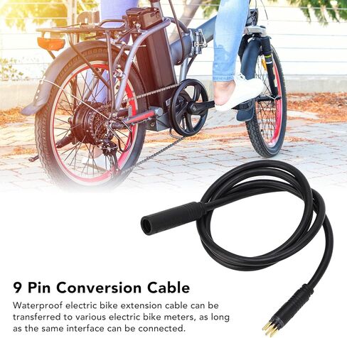كابل تمديد الدراجة الإلكترونية، كابل تحويل 9 دبوس مقاوم للماء لمحرك الدراجة الكهربائية ملحقات محول الكابل 35.4 بوصة in Kuwait