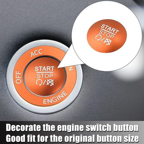 X AUTOHAUX Engine Start Stop Button Cover Kit One Click Push Start Button Trim Sticker for Dodge Charger Challenger Durango Aluminum Alloy Black in Saudi Arabia