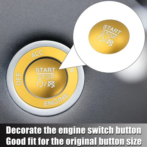 X AUTOHAUX Engine Start Stop Button Cover Kit One Click Push Start Button Trim Sticker for Dodge Charger Challenger Durango Aluminum Alloy Black in Saudi Arabia