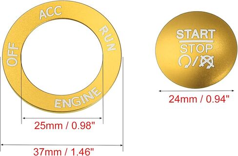 X AUTOHAUX Engine Start Stop Button Cover Kit One Click Push Start Button Trim Sticker for Dodge Charger Challenger Durango Aluminum Alloy Black in Saudi Arabia