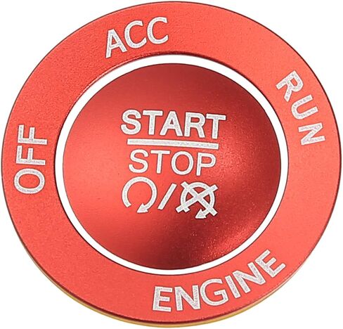 X AUTOHAUX Engine Start Stop Button Cover Kit One Click Push Start Button Trim Sticker for Dodge Charger Challenger Durango Aluminum Alloy Black in Saudi Arabia