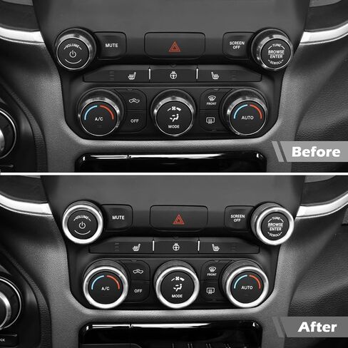 لذاكرة الوصول العشوائي AC حجم السيارات مقبض التبديل حلقة غطاء الكسوة ل دودج رام 2018 حتى الفضة الداخلية اكسسوارات 5 قطعة in Kuwait