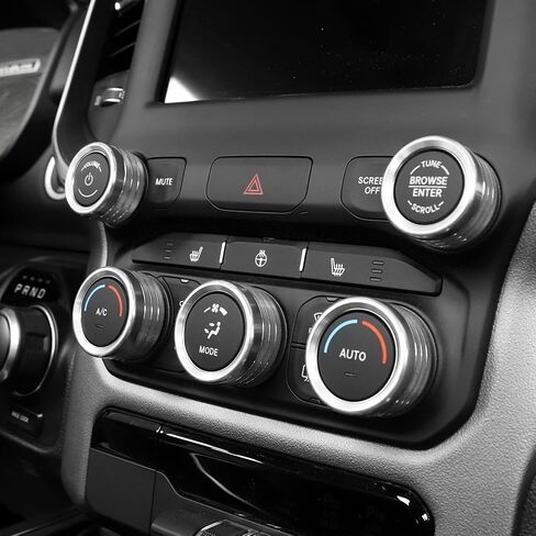 لذاكرة الوصول العشوائي AC حجم السيارات مقبض التبديل حلقة غطاء الكسوة ل دودج رام 2018 حتى الفضة الداخلية اكسسوارات 5 قطعة in Kuwait