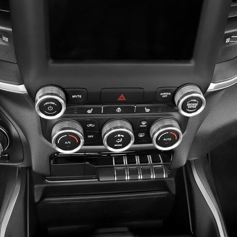 لذاكرة الوصول العشوائي AC حجم السيارات مقبض التبديل حلقة غطاء الكسوة ل دودج رام 2018 حتى الفضة الداخلية اكسسوارات 5 قطعة in Kuwait