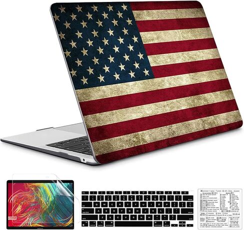Cartoon Compatible with MacBook Air 13 Inch Case 2022, 2021-2018 M1 A2337 A2179 A1932 Durable Hard Plastic Shell Case &Keyboard Cover&Mac OS Keyboard Sticker (Gray Cat) in Saudi Arabia