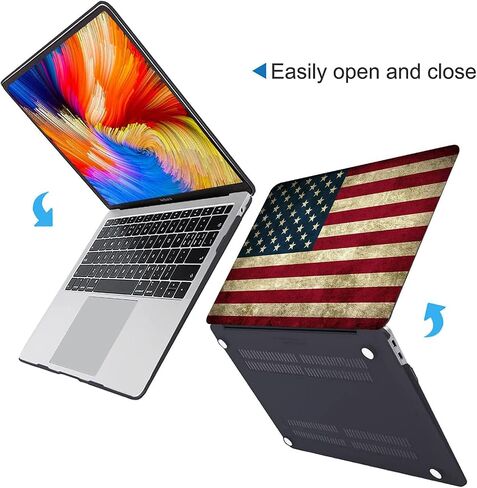 Cartoon Compatible with MacBook Air 13 Inch Case 2022, 2021-2018 M1 A2337 A2179 A1932 Durable Hard Plastic Shell Case &Keyboard Cover&Mac OS Keyboard Sticker (Gray Cat) in Saudi Arabia