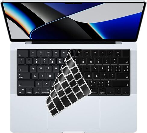 Se7enline متوافق مع 2021/2022/2023/2024 MacBook Pro 14 بوصة غطاء صلب للطراز A2442 A2779 A2918 A2992 M3 M2 M1 Pro/Max مع غطاء لوحة المفاتيح وواقي لوحة اللمس وغطاء كاميرا الويب، أسود in Kuwait