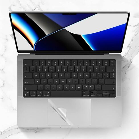 Se7enline متوافق مع 2021/2022/2023/2024 MacBook Pro 14 بوصة غطاء صلب للطراز A2442 A2779 A2918 A2992 M3 M2 M1 Pro/Max مع غطاء لوحة المفاتيح وواقي لوحة اللمس وغطاء كاميرا الويب، أسود in Kuwait