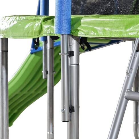 Trampoline for Kids, 12ft Family Recreation Trampoline with Swing, Slide, Safety Fence Net and Basketball Hoop Ladder, Recreational Trampolines for Outdoor Indoor, Green in Saudi Arabia