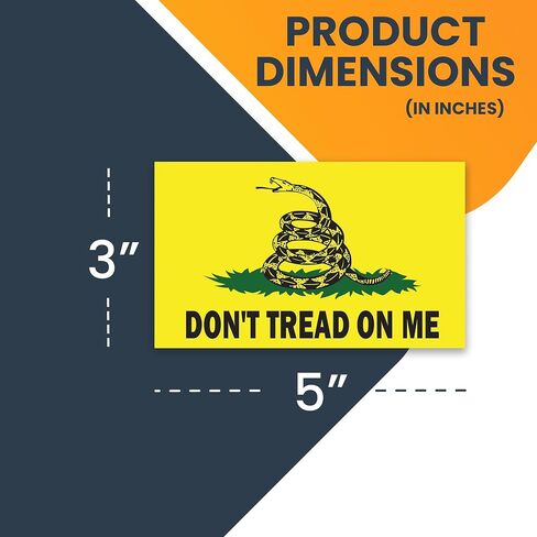 ملصق مغناطيسي Magnet Me Up Don't Tread on Me Gadsden Flag Magnet، 3x5 بوصة، أصفر، أخضر، أسود، مغناطيس سيارات شديد التحمل لسيارة شاحنة الدفع الرباعي أو أي سطح مغناطيسي آخر in Kuwait