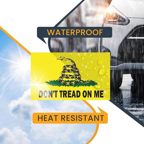ملصق مغناطيسي Magnet Me Up Don't Tread on Me Gadsden Flag Magnet، 3x5 بوصة، أصفر، أخضر، أسود، مغناطيس سيارات شديد التحمل لسيارة شاحنة الدفع الرباعي أو أي سطح مغناطيسي آخر in Kuwait