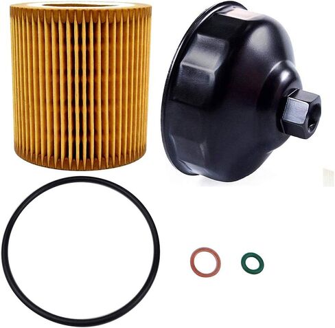 فلتر زيت HU816 خالي من المعدن ومفتاح فلتر زيت 86.4 مم 16 مزمار لسيارات BMW مع فلتر زيت HU816، أداة إزالة غطاء مبيت فلتر الزيت لتغيير الزيت، طقم مفتاح مقبس فلتر الزيت لسيارات BMW in Kuwait