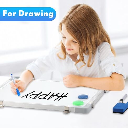 4 Pack Magnetic Board Small Dry Erase White Board 12'' x 16'' Double Sided Dry Erase Board for Wall with 16 Magnetic Markers and 4 Dry Eraser for Home School Office in Kuwait