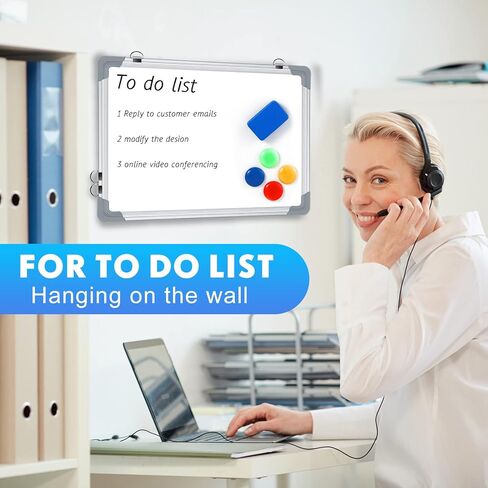 4 Pack Magnetic Board Small Dry Erase White Board 12'' x 16'' Double Sided Dry Erase Board for Wall with 16 Magnetic Markers and 4 Dry Eraser for Home School Office in Kuwait