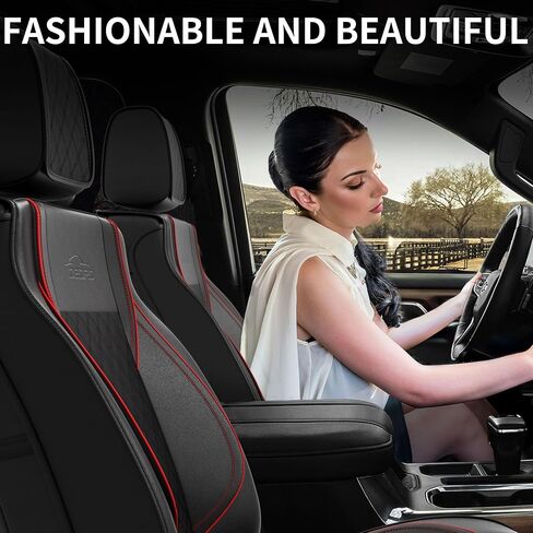 oEdRo 5PCS Car Seat Covers Full Set Compatible with 2007-2024 Chevy Silverado/GMC Sierra 1500 2500HD 3500HD Crew/Double/Extended Cab, Truck Waterproof Leather Seat Cover Protectors (Black) in Saudi Arabia