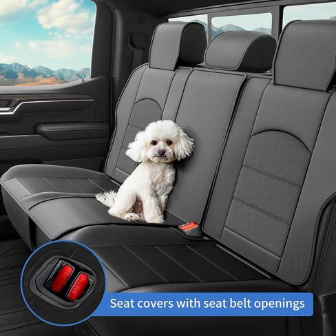 oEdRo 5PCS Car Seat Covers Full Set Compatible with 2007-2024 Chevy Silverado/GMC Sierra 1500 2500HD 3500HD Crew/Double/Extended Cab, Truck Waterproof Leather Seat Cover Protectors (Black) in Saudi Arabia