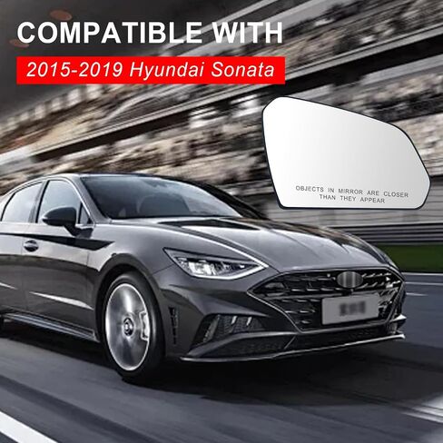 زجاج مرآة مدفأ من جانب الركاب متوافق مع Hyundai Sonata 2015 2016 2017 2018 2019 مرآة - مرآة لمرايا Hyundai Sonata مرايا جانبية للركاب لسيارة Hyundai Sonata مع حامل خلفي in Saudi Arabia
