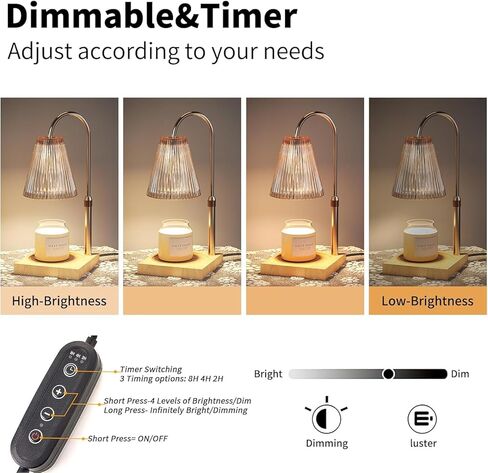 مصباح تدفئة الشموع، سخان شموع كهربائي مع مؤقت، مصباح تدفئة شموع قابل للتعتيم لشموع الجرة مع لمبتين، مذيب كهربائي، ديكور منزلي وهدية للأم in Kuwait