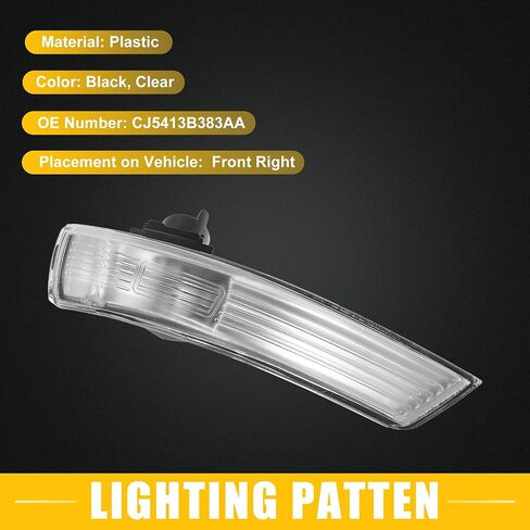 Front Right Side Door Rearview Side Wing Mirror LED Turn Signal Light No.CJ5413B383AA Indicator Blinker Lamp for Ford FOCUS 2012 2013 2014 2015 2016 2017 2018 in Saudi Arabia