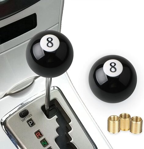 8 Ball Billiard Black Round Shift Knob, Speed Gear Shifter Knob, Acrylic Gear Shift Knob with 3 Adapters Universal Fit for Manual Vehicles M8x1.25, M10x1.25, M10x1.5, M12x1.25 in Kuwait