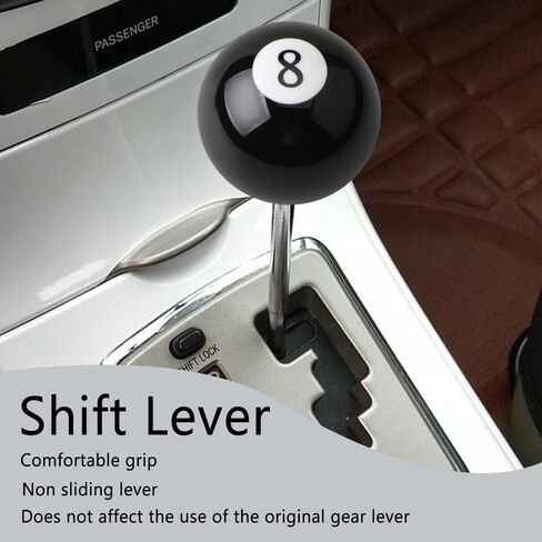 8 Ball Billiard Black Round Shift Knob, Speed Gear Shifter Knob, Acrylic Gear Shift Knob with 3 Adapters Universal Fit for Manual Vehicles M8x1.25, M10x1.25, M10x1.5, M12x1.25 in Kuwait