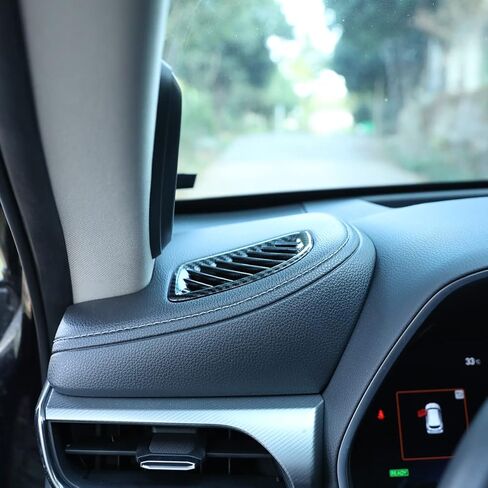 لسيارة هايلاندر 2023 2022 2021 2020 زخارف لمنفذ فتحة تهوية الرياح العلوية، ملحقات غطاء الحبوب من ألياف الكربون الداخلية الرياضية-الكربون in Kuwait