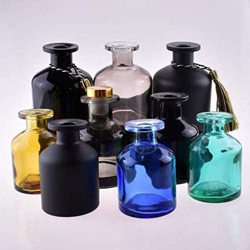 Pack of 1 Empty Glass Diffuser Bottle Aromatherapy Container Jar Fragrance Accessories Use for DIY Replacement Diffuser Sticks Sets Essential Oils Crafts Decor(Gray) in Saudi Arabia