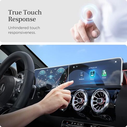 واقي شاشة زجاجي مقوى من Spigen [GlasTR EZ FIT] مصمم لـ 2023/2022/2021/2020/2019/2018 Mercedes Benz A-Class، 2023/2022/2021/2020 GLB - شفاف كريستالي in Kuwait