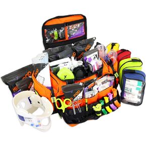Lightning X Stocked X-Large Modular EMT Medic Trauma Bag w/Emergency Medical Fill Kit Supplies (Black)
