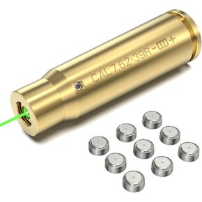Feyachi Switch Bore Sight 7.62x39 Laser Bore Sight Red/Green Dot Laser Boresighter with 3 Sets of Batteries