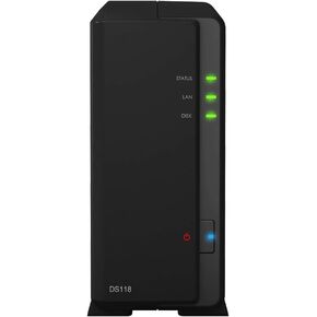 Synology DS118 Mini Desktop NAS Server ، Realtek RTD1296 Quad-Core ، 1GB DDR4 RAM ، 1TB SSD ، DSM Software