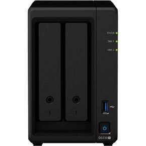 Synology DiskStation DS720+ NAS Server للعمل مع CELERON CPU ، ذاكرة 6 جيجابايت ، تخزين 2TB SSD ، نظام التشغيل DSM