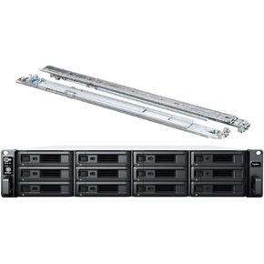 Synology Rackstation RS2423+ NAS Server مع وحدة المعالجة المركزية Ryzen 3.35 جيجا هرتز ، ذاكرة 32 جيجابايت ، تخزين HDD 96 تيرابايت ، منافذ LAN 10GBE ، حزمة نظام تشغيل DSM مع مجموعة السكك الحديدية