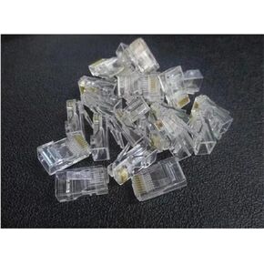 100pcs CAT5E RJ45 Crystal Head Pure Copper 8 cores 8P8C Gold-Plated Network Cable Cystal Connector 025 035(Cat5e Gold Plated)
