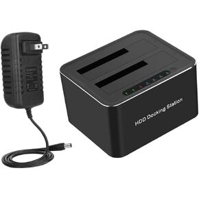NUOBESTY Hard Drive Docking Station with USB Supports SSD Design High Speed Transfer Compatible with US Plug