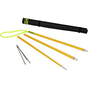 JBL Spearguns 6ft Aluminum Travel Pole Spear for Spearfishing, Free Diving, Scuba Diving, 3-Piece Aluminum Pole Spear, Barbed Paralyzer Tip, Travel Case, Adjustable Band, Made in USA