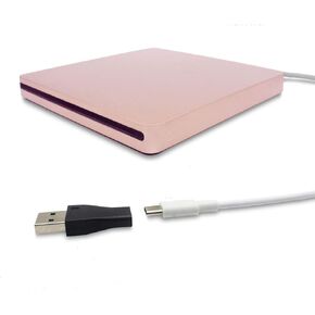 Type-C Super External Drive,USB Portable External DVD/CD Drive Burner/Reader/Rewriter for The Latest Laptops and Desktops and All-in-one Computers with USB-C Ports (Pink)