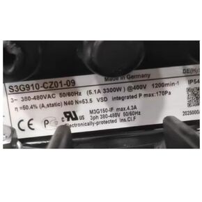 S3G910-CZ01-09 380/480V 5.1A 3300W 1200RPM coolig Fan