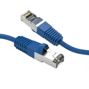 Cat7 Ethernet Cable 10 ft (SSTP) Shielded Booted (50 Pack) Blue, Cat 7 Patch Cord, Cat7 Cable, Internet LAN Networking Cable with RJ45 Connector for Modem, Router, Xbox, Gaming