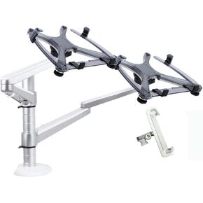 OA-11X Multifunctional Dual Arm Two Pad Desk Mount 10"-15" Double Laptop Table Holder Stand Bracket Clamp Base 65mm(OA-11Y)