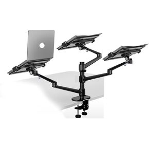 OL-3XT Aluminum Height Adjustable Desktop Triple Mount Arm for 10-17 Inch Laptop Stand(Black)
