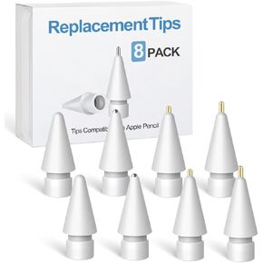 Replacement Tips for Apple Pencil Accessories - 8 Pack Mix Replacement Pencil Tips for Apple Pencil 2nd/ 1st Gen/USB-C/Pencil Pro