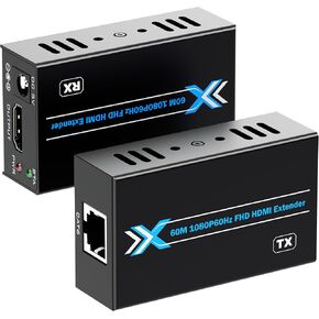 ALGOX 328ft/100m 4K@30Hz HDMI Extender Splitter 1 in 2 Out Over CAT6/6e/7(T-568B) Supports Loop Out, EDID Copy, HDR10, Dolby Vision, 3D Video, Plug and Play, Easy to Install