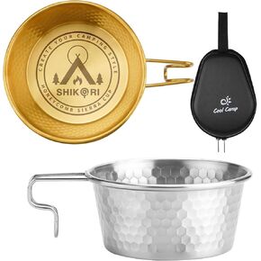 كأس Sierra Camping من الفولاذ المقاوم للصدأ ، محمول قابل للتكديس 450 مل 2 كم.
