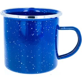 ASR Outdoor 11.75oz Stainless Steel and Enamel Coffee Mug Camping Essentials, Classic Speckled Blue