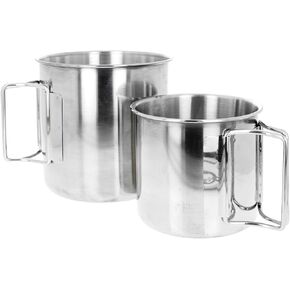 ASR Outdoor 304 Stainless Steel 12oz Coffee Mug with Collapsible Handles Camping Essentials