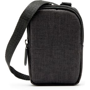 Zink Soft Camera Case – Small Instant Print Camera & Printer Bag w/ Photo Paper Pocket, Zipper Closure & Crossbody Shoulder Strap for Kodak, Lifeprint, Polaroid, HP, Canon, Fujifilm,Black