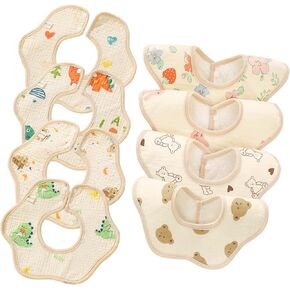 8PCS Baby Bibs Muslin Baby Bibs Drool Bibs for Baby Girl Boy 8-Layer 100% Muslin Cotton Drooling Bibs Teething Bibs Absorbent&Soft&Breathable Baby White Drooling Bibs… in Kuwait