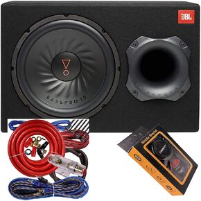 JBL SUBBP12AM - 450 Watts (150W RMS) 12" Amplified 12 in. Ported Subwoofer with Sub Level Control and Distortion Free Bass with Gravity Magnet Phone Holder Bundle